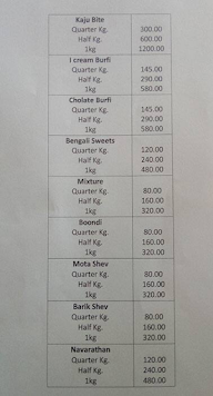 Sri Balaji Harshitha Mithai Bhandar menu 2