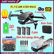 Mẫu Hót 2023 Flycam Camera 4K K101 Max - Cảm Biến Va Chạm - Mắt Quang - Chỉnh Gốc Camera Trên Remote