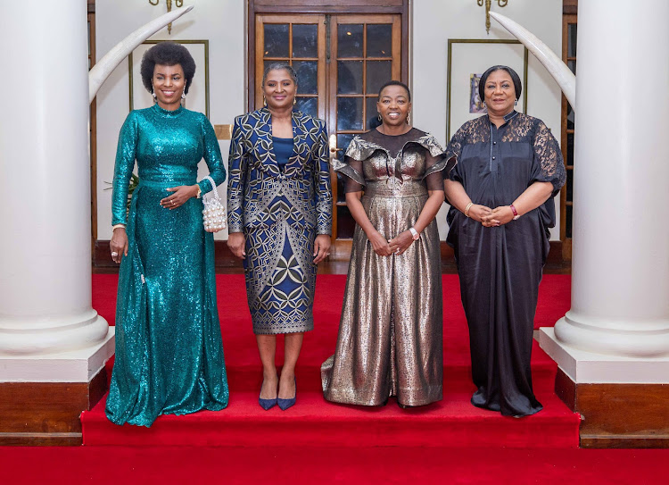 First lady Rachel Ruto with members of the Organisation of African First Ladies for Development at State House, Nairobi on November 22, 2023