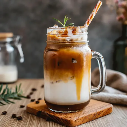 Caramel Cold Coffee [450 Ml, Mason Jar]