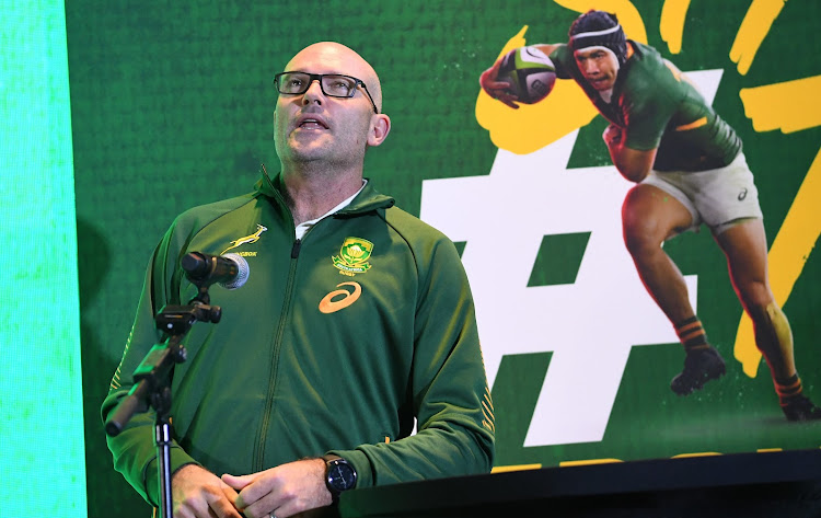 Springbok coach Jacques Nienaber during a media briefing in Pretoria this week.