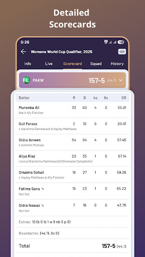 Screenshot Royal Cricket Live Line