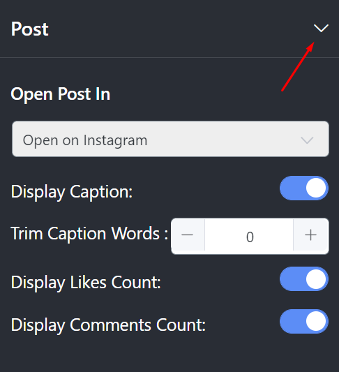 Instagram settings posts