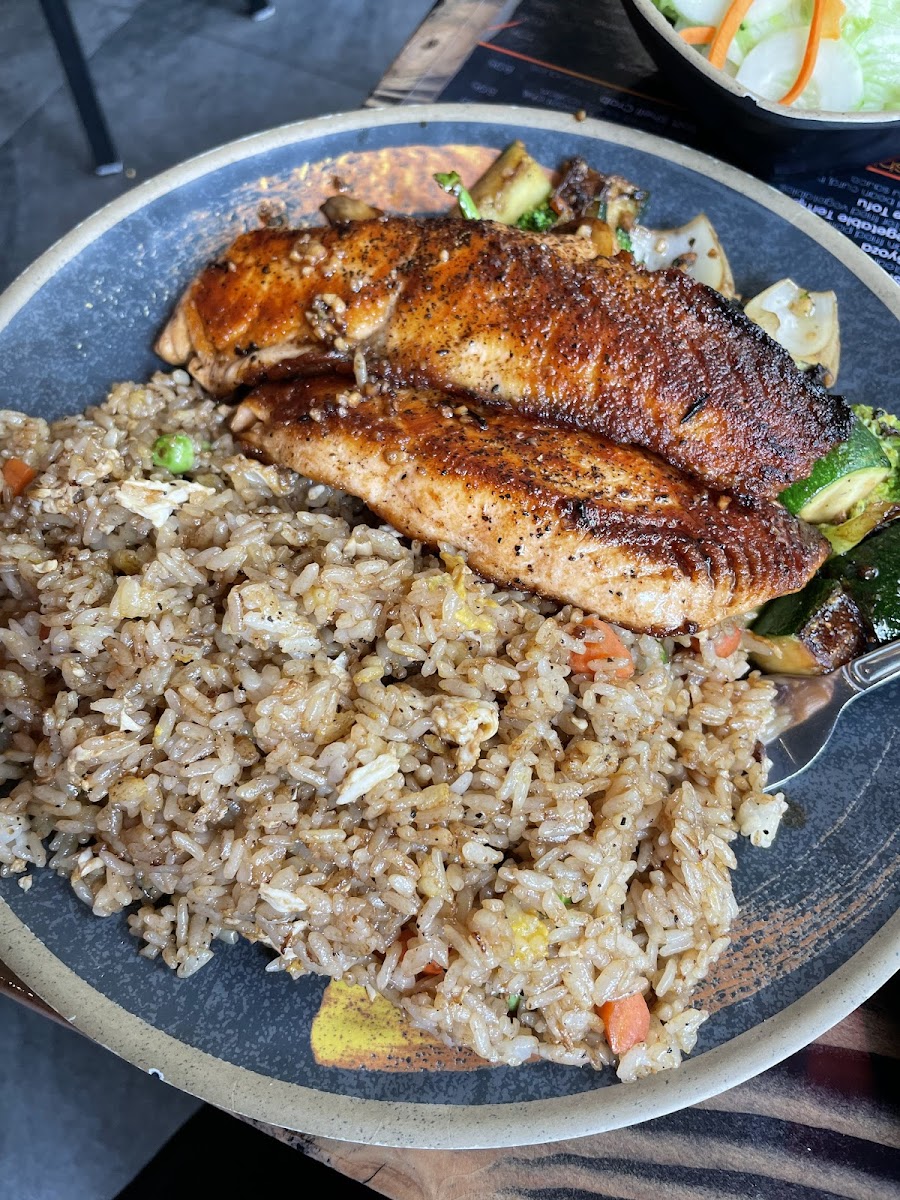 Salmon hibachi meal