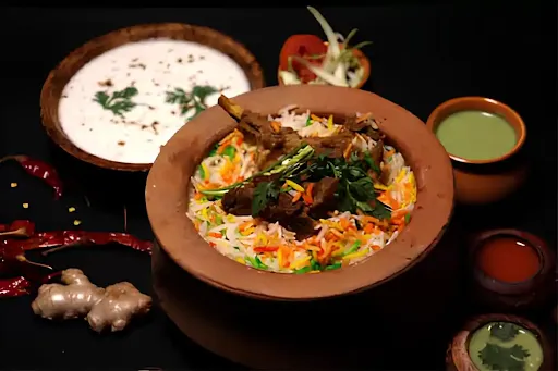 Mutton Biryani With Gravy [3 Pieces]