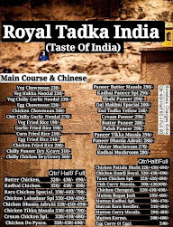 Royal Tadka India menu 1