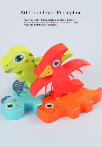Title 3, Wooden 3D Dinosaur Egg Multi-layer Puzzle Child...
