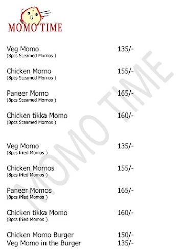 Momo Time menu 