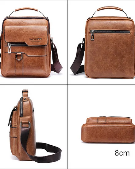 WEIXIER Men Crossbody Bag Shoulder Bags Vintage Men Handb... - 0