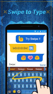 Blue Jeans Keyboard Theme - Emoji & Gif(圖4)-速報App