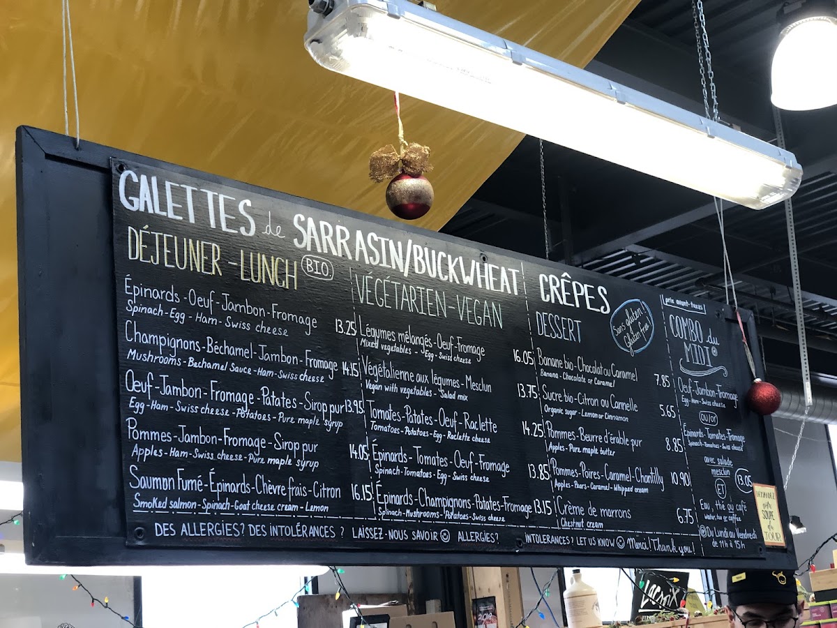 Crêperie Du Marché gluten-free menu