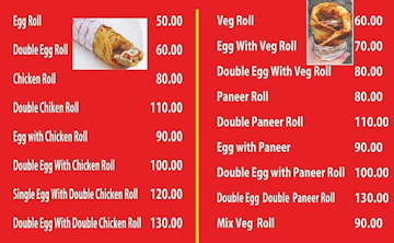 Kolkata Famous Kati Roll menu 