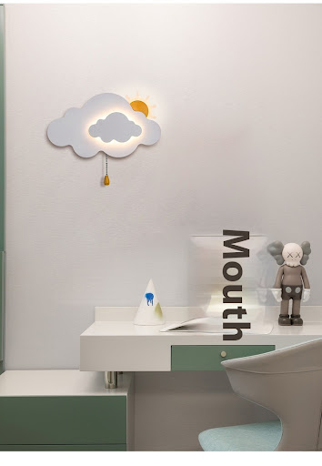 Title 2, Modern Minimalist Bedroom Creative Cloud Wall Lamp