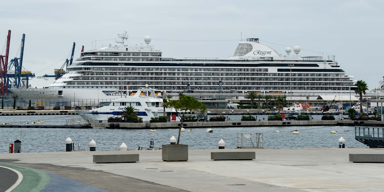 Seven Seas Explorer docked in Valencia, Spain.