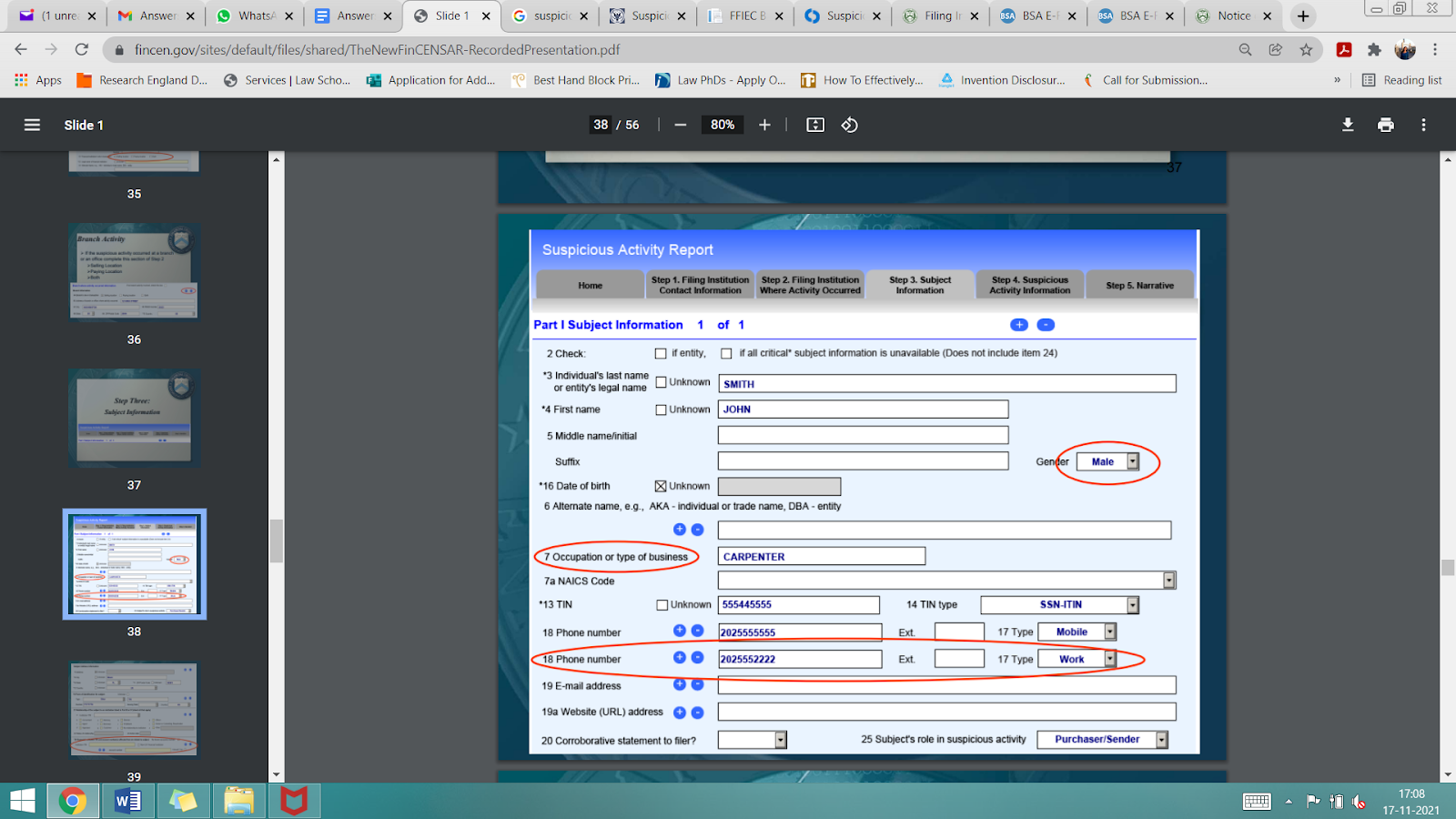 Suspicious Activity Report ScanWriter