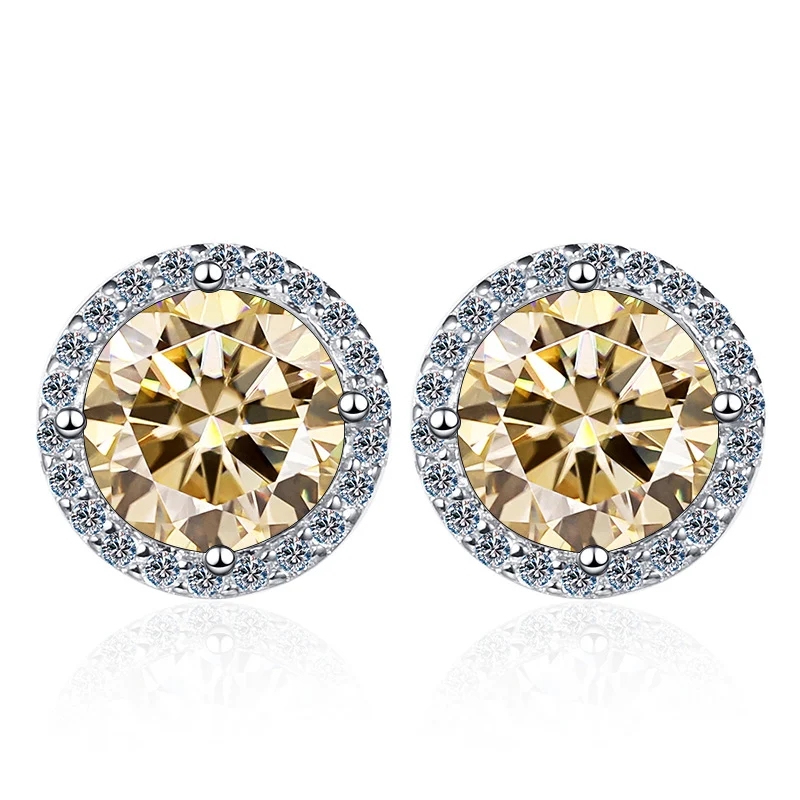 Brincos de argola em prata 925 com moissanite de 1 quilate, brilho deslumbrante. Ideais para uso diário e presentes especiais.
