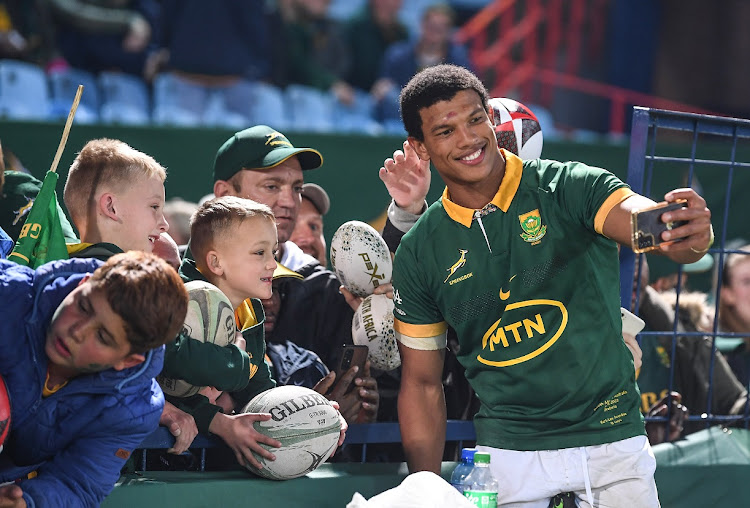 Kurt-Lee Arendse during the Rugby Championship match between the Springboks and Australia at Loftus Versfeld in July.