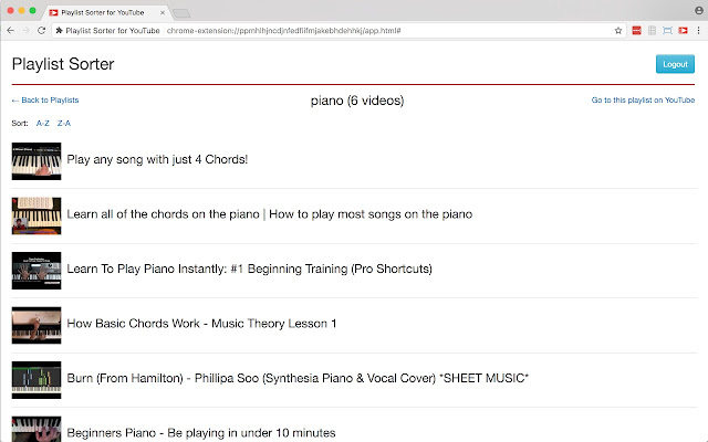 Playlist Sorter for YouTube