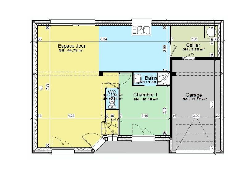  Vente Terrain + Maison - Terrain : 833m² - Maison : 63m² à Domfront-en-Champagne (72240) 