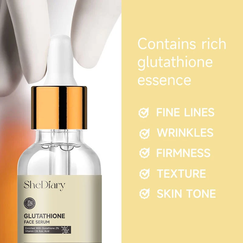Glutathion huidverhelderende vloeistof. Verheldert de huid, vermindert donkere vlekken en zorgt voor een egale teint voor een stralende, gezonde look.