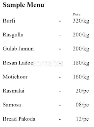 Gopal Sweets Corner menu 1