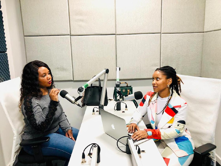 Sikelelwa ‘Siki’ Ngubane and Zipho Dolamo during the podcast ‘Gogo have I been Scammed?’