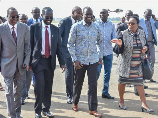 Isiolo Governor Mohammed Kuti, Kisumu Governor Anyang' Nyong'o, Deputy President William Ruto and Health CS Sicily Kariuki