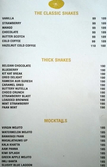 Doodh Booth menu 