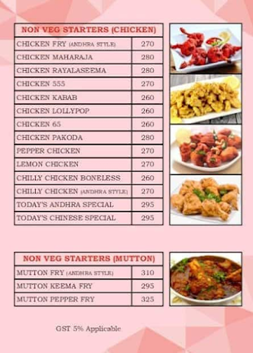 Narmada Chain of Restaurants menu 