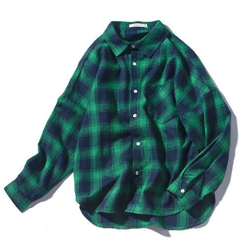Title 6, Mens Plaid Shirt Long Sleeved Loose Casual Shi...