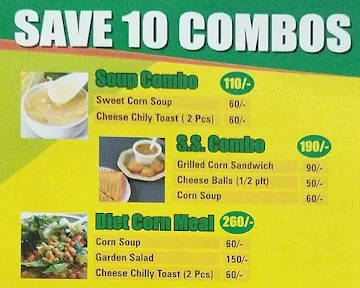 Corn Club menu 