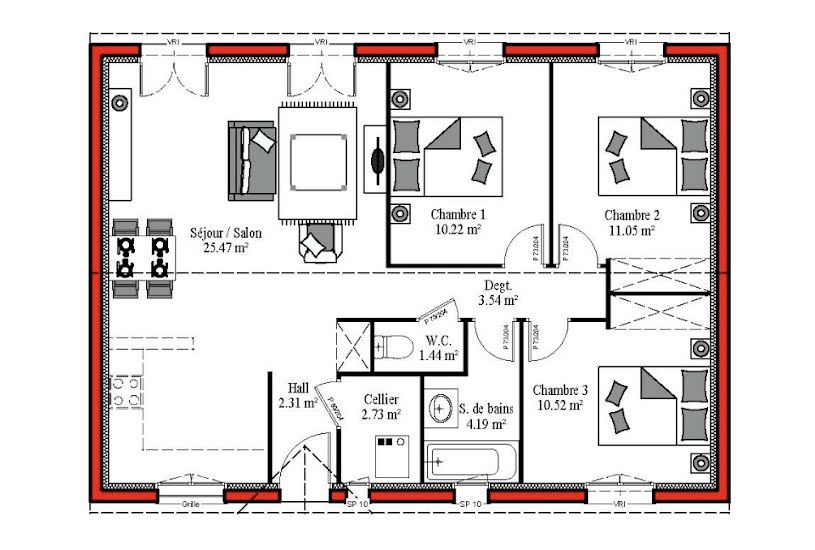  Vente Terrain + Maison - Terrain : 713m² - Maison : 90m² à Haut-Mauco (40280) 