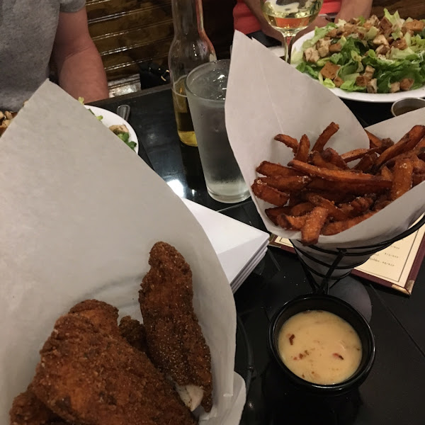 Chicken tenders and sweet potato fries