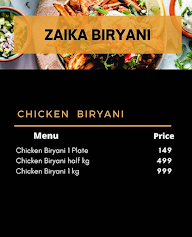Zaika Biryani menu 1