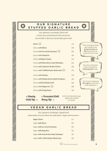 The Pizza Bakery menu 