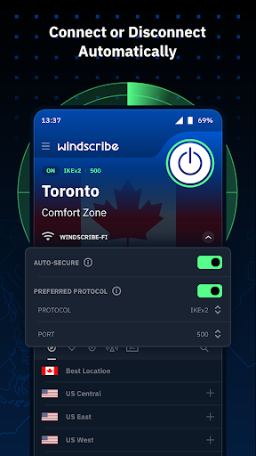 Screenshot Windscribe VPN