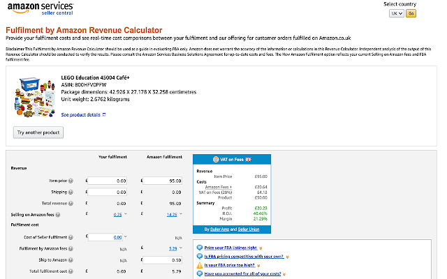 VAT on Fees chrome extension