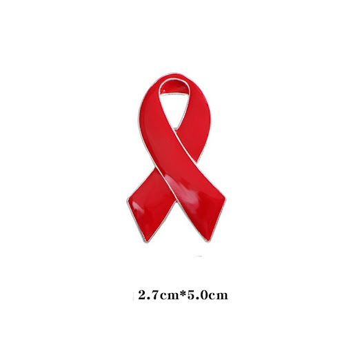 Title 2, Metal Badge AIDS Prevention Activity Red Ribbon...