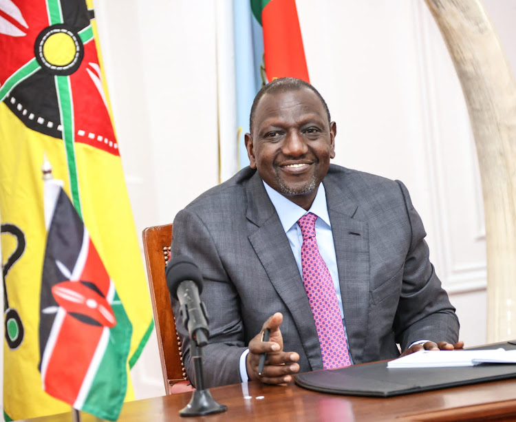 President William Ruto in a meeting with32 Jubilee MPs in State House on February 8, 2023