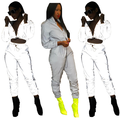 Title 2, Reflective Button Two-piece Suit Women