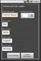 My Binder: Tabbed Notes Screenshot