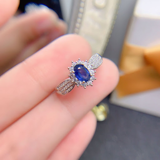 Title 1, Natural Sapphire Ring with Diamonds and Colored...