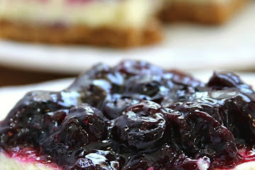 Lemon Cheesecake Squares with Blueberry Topping