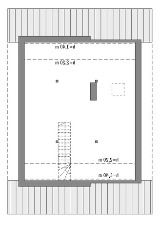 Miarodajny - wariant VIII - C333h - Rzut poddasza do indywidualnej adaptacji (66,5 m2 powierzchni użytkowej)