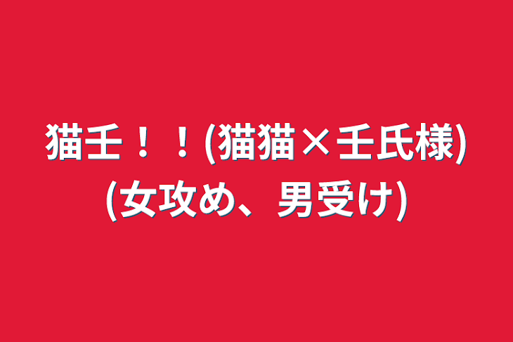 「猫壬！！(猫猫×壬氏様)(女攻め、男受け)」のメインビジュアル