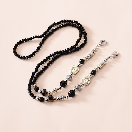 Title 8, Crystal bead mask lanyard necklace, stylish and...