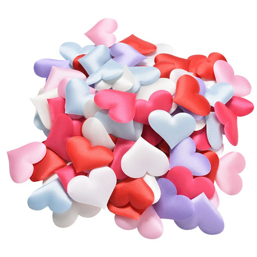 Title 4, Romantic Satin Hearts Valentines Wedding Day De...