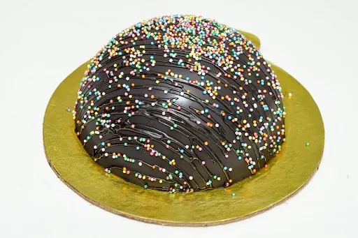 Dark Chocolate Round Shape Pinata Cake [500 Grams]