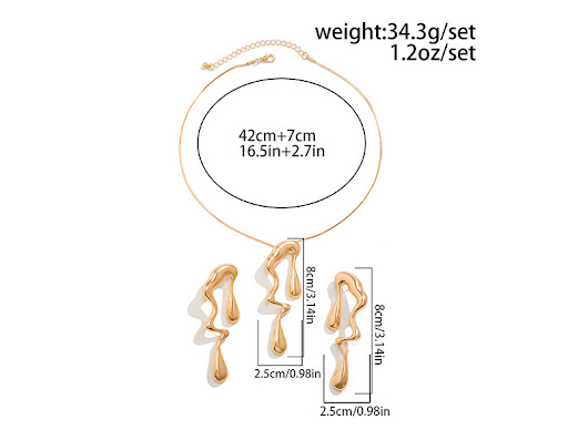 Title 1, Liquid Design Metallic Irregular Water Drop Nec...