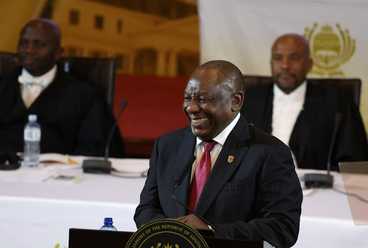 President Cyril Ramaphosa delivers his 2024 state of the nation address in Cape Town on February 8 2024.